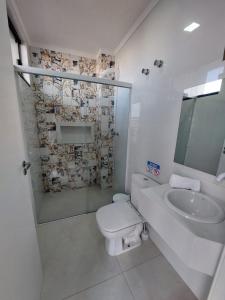 Koupelna v ubytování Pousada Castelo do Rei