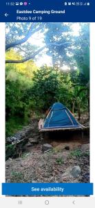 a blue tent sitting on the side of a road at Eastdee Camping Ground in Lidlidda