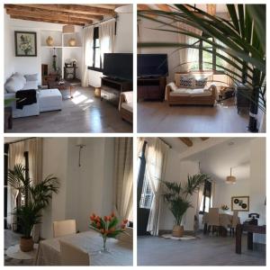 four pictures of a living room and a living room at Un tros de Sal. Casa Rural a Gerri de la Sal. in Gerri