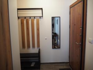 corridoio con specchio e porta di Apartman Duda a Kopaonik