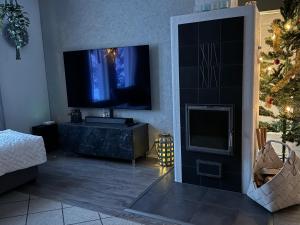 TV a/nebo společenská místnost v ubytování Cozy home near Santa