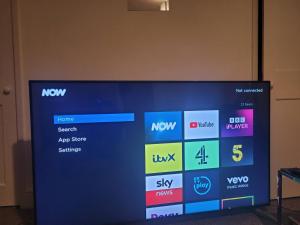 a television screen with different colored squares on it at seabreeze house in Weymouth