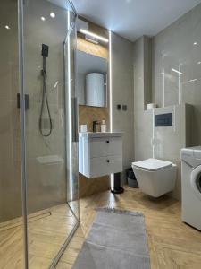 Kúpeľňa v ubytovaní Apartament Skandynawska Prostota z basenem i sauną