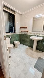 薩拉曼卡的住宿－La terraza de Alex，浴室设有2个卫生间和水槽