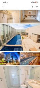 a collage of four pictures of a building at Hotel Vision in Brasilia
