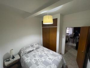 um quarto com uma cama e uma luz em en lo de Pancho 2 em Río Gallegos