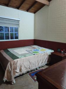 Cette chambre comprend un grand lit et une fenêtre. dans l'établissement Villa Lucy, à Charalá