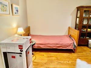 Camera piccola con letto e scatola di B3 A private room in Naperville downtown with desk and Wi-Fi near everything a Naperville