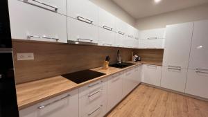Köök või kööginurk majutusasutuses Klimatizovaný Apartmánový dom s vírivkou, 10B