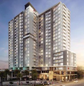 an architectural rendering of a large white building at Compassone - 2bd Luxury Apartment Free Gym & Pool in Ấp Phú Thọ