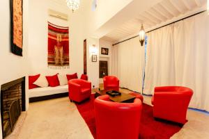Posezení v ubytování Riad Rouge Gorge