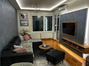 a living room with a couch and a tv at Parkpoint in Banja Luka