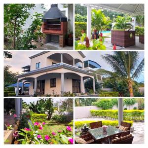a collage of four pictures of a house at Serenity Villa in Balaclava