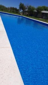 a large blue swimming pool with at La Quinta de LOS ABU in Ramallo