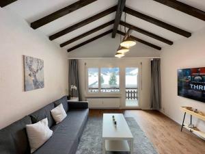 Χώρος καθιστικού στο Panorama apartment for 4 near Zermatt