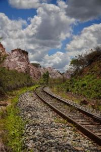 a view of a train track in a mountain at Casas Park Way in Brasilia