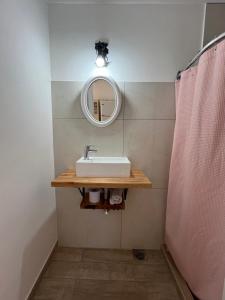 a bathroom with a sink and a mirror at Neco Calle 16 in Necochea