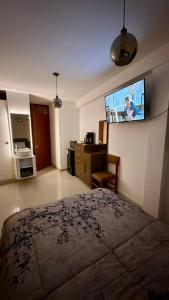 TV a/nebo společenská místnost v ubytování Castellares La Puebla Habitación Estudio en el centro