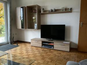 sala de estar con TV de pantalla plana en R'AUSZEIT, en Niedenstein