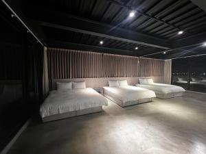 a bedroom with two beds in a room at 嵐羽蒔光 in Yuanshan