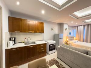 O bucătărie sau chicinetă la Glamorous & Spacious Renovated Apartment, Syntagma, DT Athens +29 fotografii