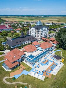 an aerial view of a resort with a pool at Ethno Village Stanisici in Bijeljina