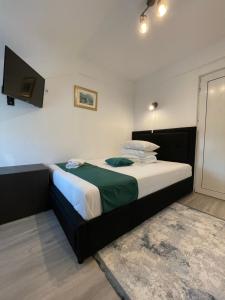 a bedroom with a large bed in a room at Pensiunea Pictorilor in Baia Mare