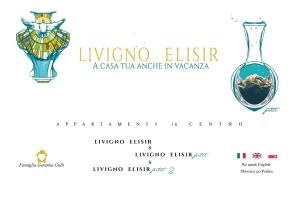un logo pour une dégustation de vin avec un chat dans une fiole dans l'établissement Livigno Elisir Petit, à Livigno