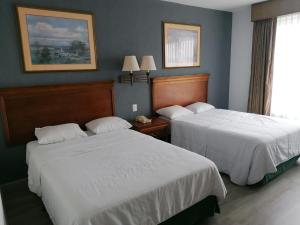 2 camas en una habitación de hotel con 2 camas sidx sidx sidx en Sierra Huasteca Inn en Ciudad Valles