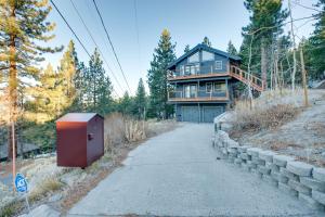 a house on the side of a hill with a driveway at Stateline Mountain Cabin 3 Mi to Heavenly Resort in Stateline