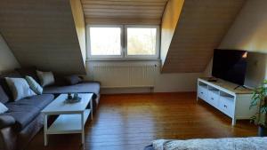 TV a/nebo společenská místnost v ubytování Ferienwohnung Oflings