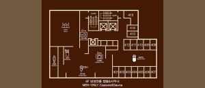 a black and white floor plan of a building at Hotel tt Gupo in Busan