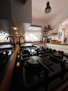 Kuchyňa alebo kuchynka v ubytovaní Apartamenty Alcatraz z jacuzzi