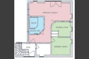 Půdorys ubytování 4 Sterne Apartment Hühnergott mit Terrasse und Sauna