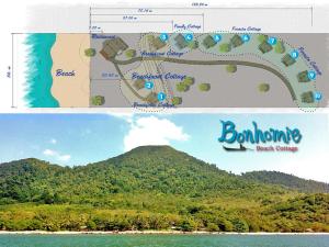 a map of bonnie island and a map of the beach at Room in Bungalow - Breathtaking Cottage of Koh Pu in Ko Jum