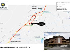 a map of the upgrade to the embassy of korea at Appartement rénové Les Gets, 4 pers., balcon, parking, navette gratuite - FR-1-623-354 in Saint Pierre en Faucigny +1 photo