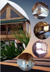 un collage de photos d'une maison dans l'établissement Chalet del Pacífico, à Jama