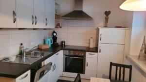 Kuchyň nebo kuchyňský kout v ubytování Ferienwohnung Greif