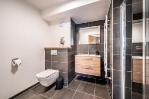 萊熱的住宿－Apartment Clematis Les Gets- BY EMERALD STAY，一间带卫生间和水槽的浴室