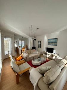 a large living room with couches and a tv at Villa Osik in Sarajevo