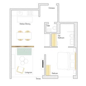 Půdorys ubytování Design Apartment Alpenvorstadt