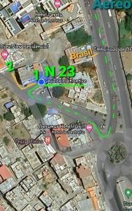 a map showing the location of a road intersection at Secularis Capital in Praia