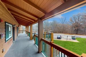 a large porch with awning on a house at Chula Vista Condo Villa 7213 in Wisconsin Dells