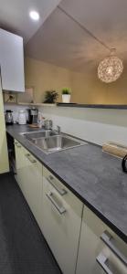 a kitchen with a sink and a counter top at Yoga Atelier Vaihingen Enz in Vaihingen an der Enz