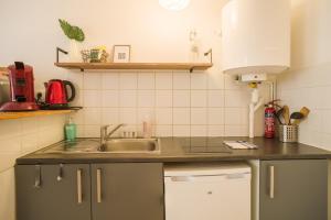 a kitchen with a sink and a counter top at Colibri Studio Coeur de Ville Mon Groom in Troyes