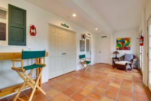 a living room with a tiled floor at Tranquil Rancho Viego Studio, 29 Mi to Beach in Los Fresnos