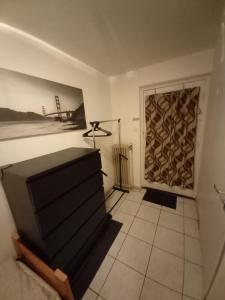 een woonkamer met een tv en een schilderij aan de muur bij Ap4 Nature Ardennes Economy class apartment in La Calamine