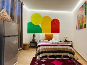 Letto o letti in una camera di Art studio mazighen