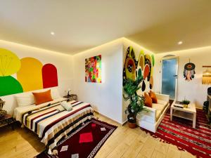 Letto o letti in una camera di Art studio mazighen