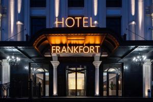 a hotel front with a sign that reads hotel frankmont at FRANKFORT Expo Hotel in Tashkent +90 photos
